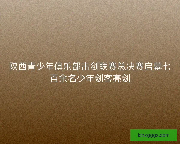 陕西青少年俱乐部击剑联赛总决赛启幕七百余名少年剑客亮剑